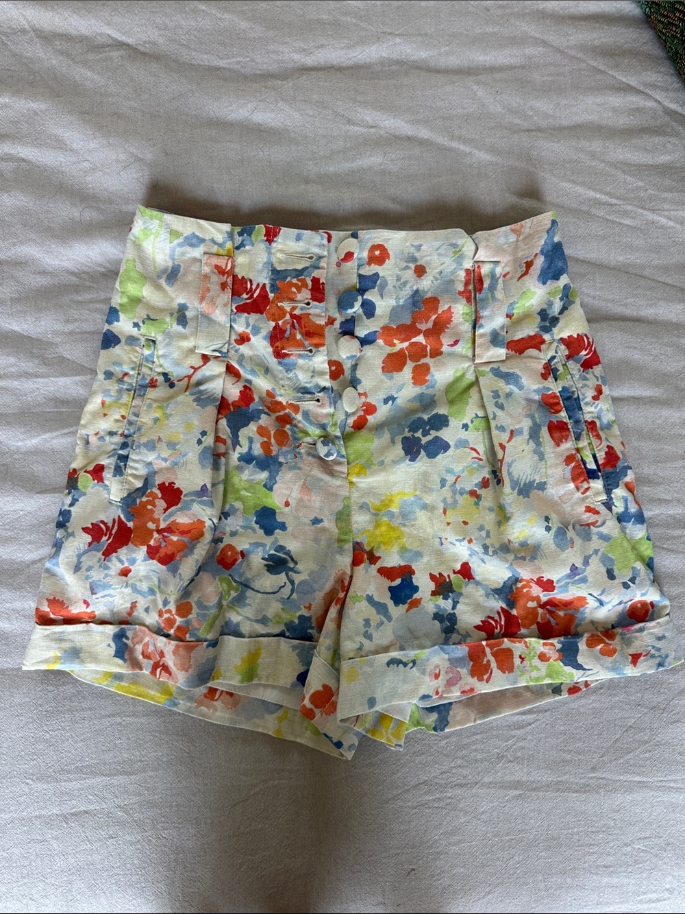 Sezane Floral High-Waist Women’s Shorts - Multicolor